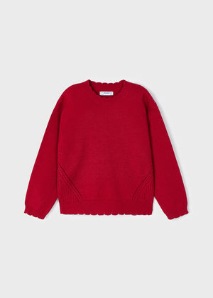 Girls Knit Pullover Sweater | Red