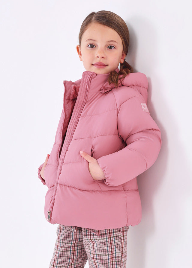 Girls Hooded Puffer Jacket | Orchid