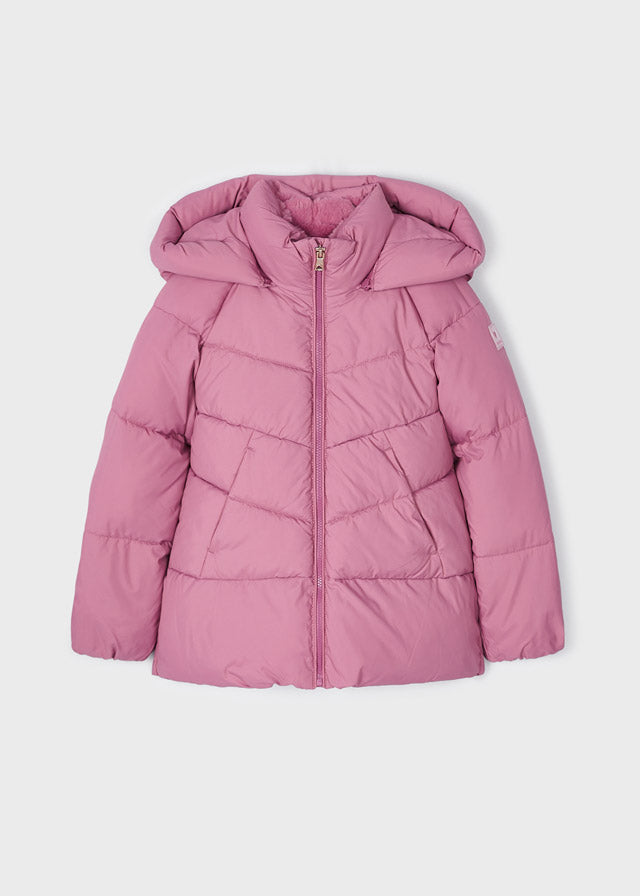 Girls Hooded Puffer Jacket | Orchid