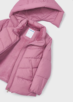 Girls Hooded Puffer Jacket | Orchid