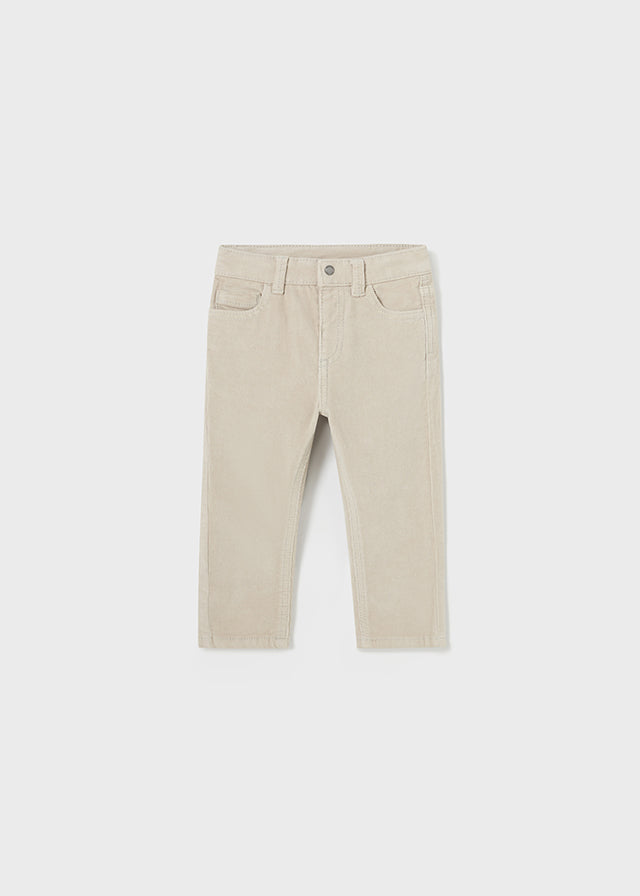 Baby Boys Slim Fit Corduroy Pants | Cement