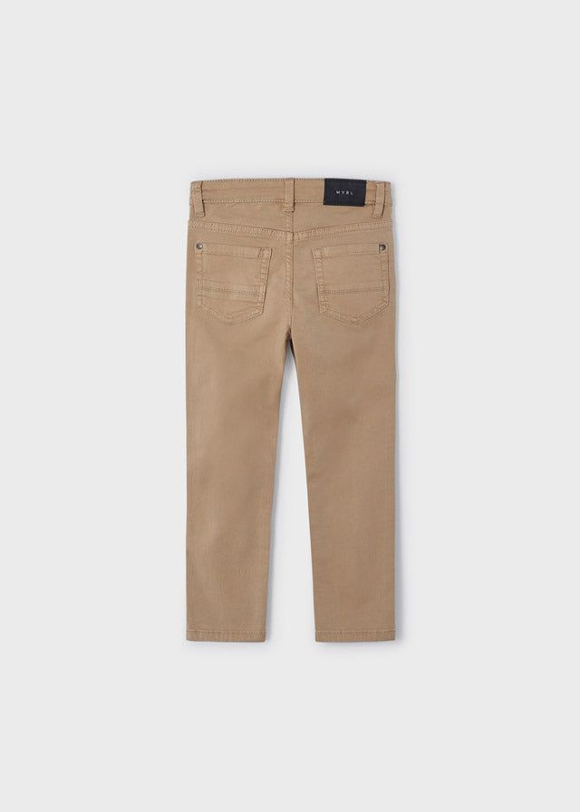 Boys Slim Fit 5 Pocket Pants | Cashew