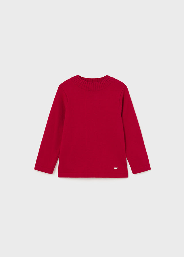 Baby Girls Knit Mock Neck Top | Red