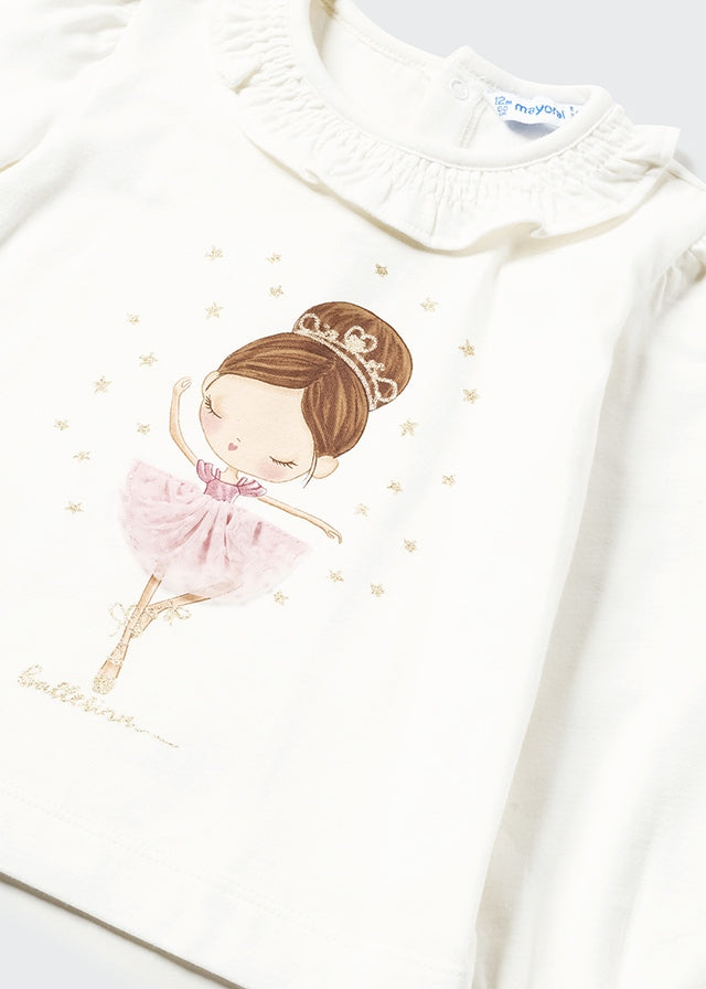 Baby Girls Long Sleeve Graphic T-Shirt | Raw Pink
