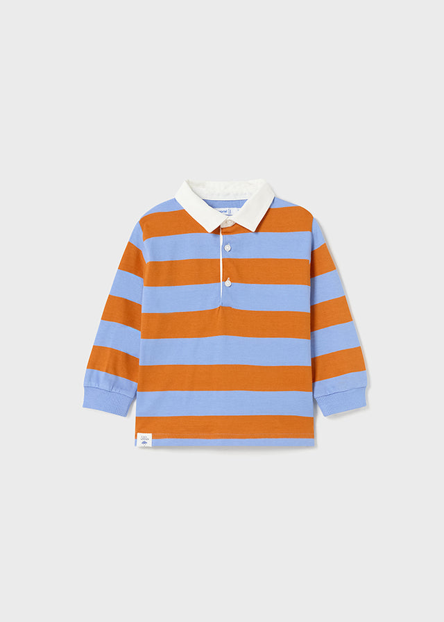 Baby Boys Striped Polo Shirt | Yolk / Sky