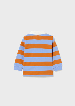 Baby Boys Striped Polo Shirt | Yolk / Sky