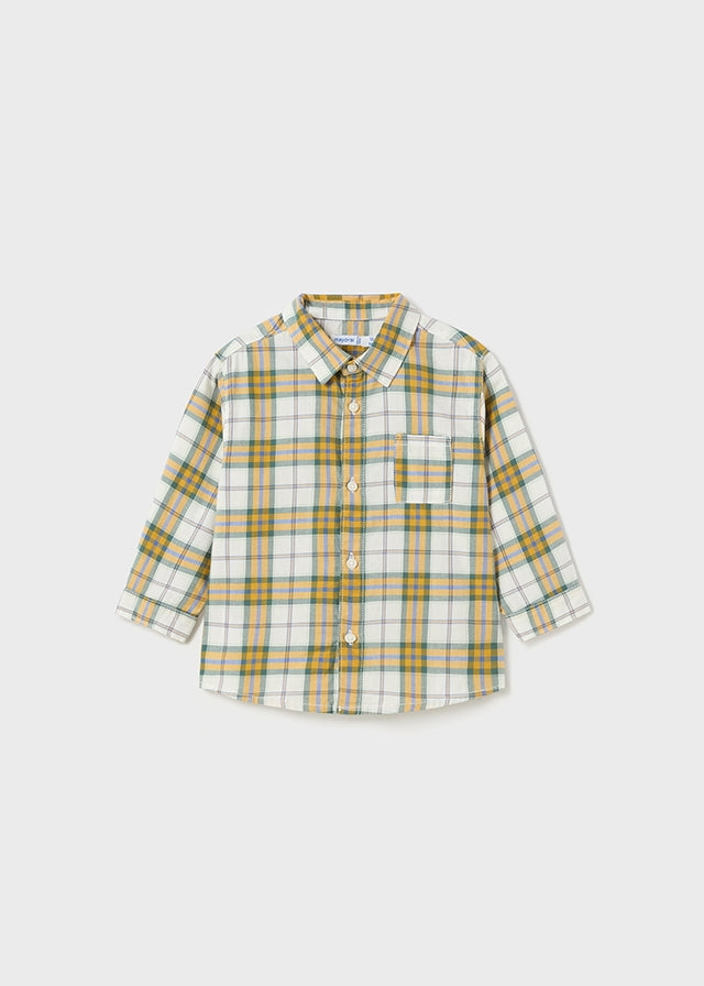 Baby Boys Long Sleeve Plaid Shirt | Forest