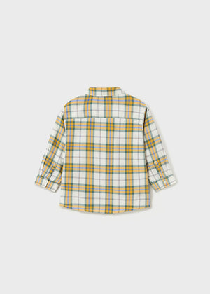 Baby Boys Long Sleeve Plaid Shirt | Forest