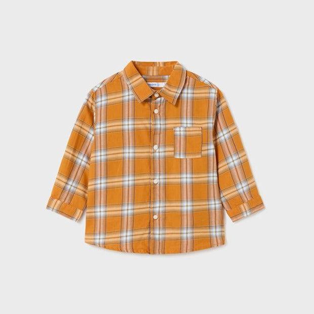 Baby Boys Long Sleeve Plaid Shirt | Yolk