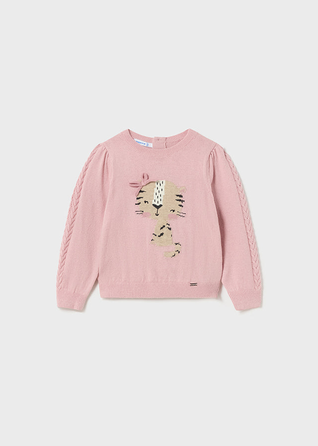 Baby Girls Jacquard Graphic Sweater | Rose