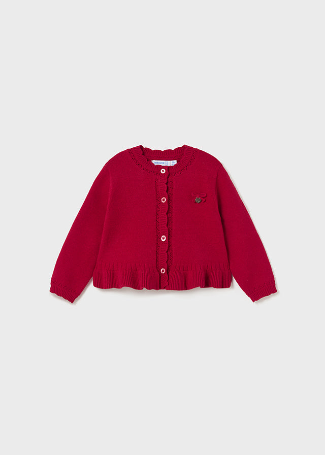 Baby Girls Long Sleeve Knit Cardigan | Red
