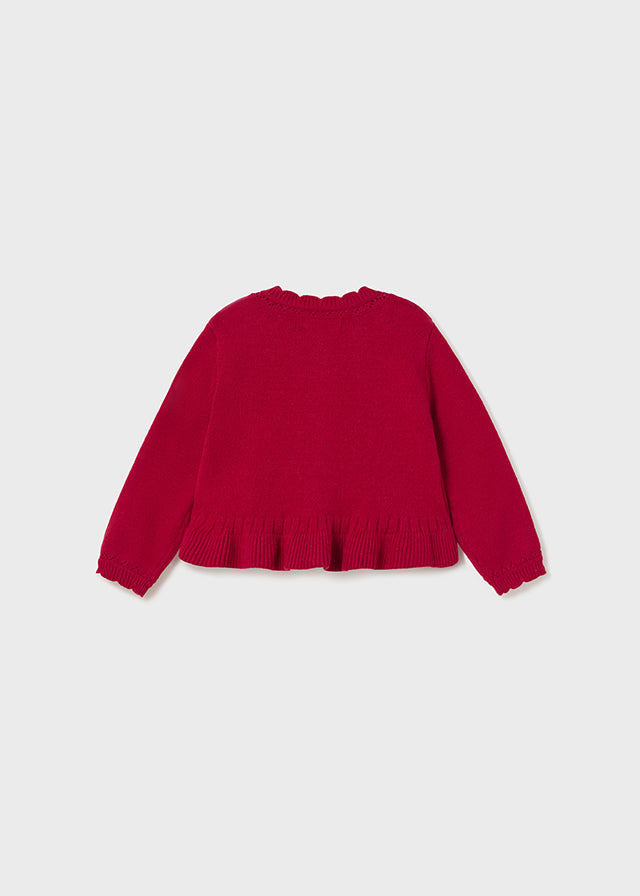 Baby Girls Long Sleeve Knit Cardigan | Red