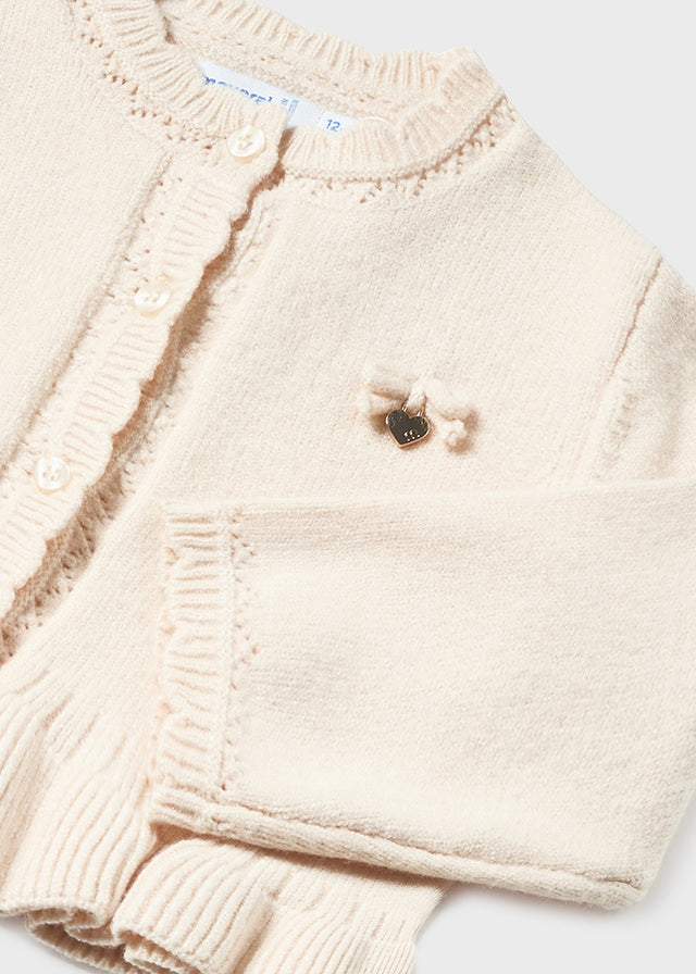 Baby Girls Long Sleeve Knit Cardigan | Chickpea