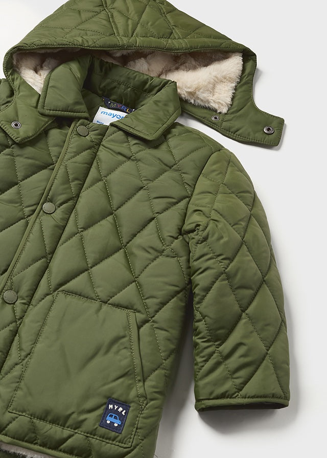 Baby Boys Hooded Quilted Coat  | Bayleaf