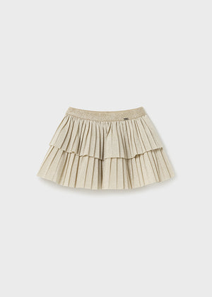 Baby Girls Shimmer Pleated Skirt | Champagne