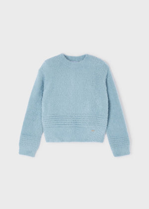 Girls Soft Fuzzy Pullover Sweater | Bluebell