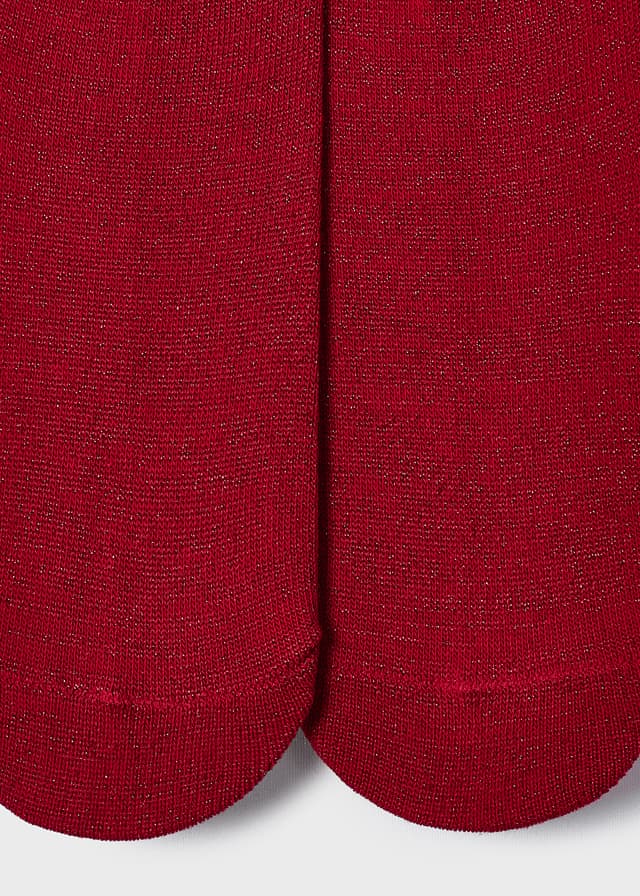 Girls Metallic Lurex Sparkle Tights | Red