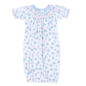 Anna's Classics Print Smocked Bishop Short Sleeve Gown