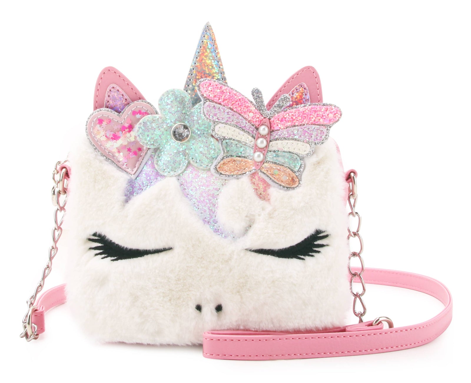 Miss Gwen Unicorn White Plush Crossbody Bag