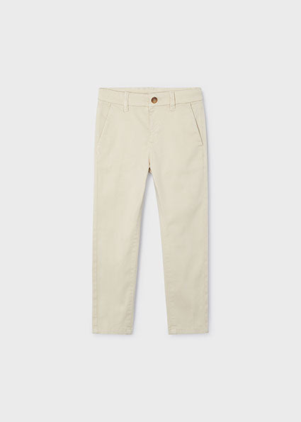 Boys Basic Chino Pants | Dark Cream