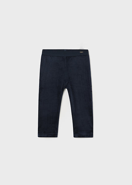 Baby Girls Basic Velvet Leggings | Navy