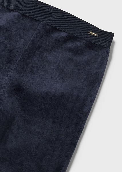 Baby Girls Basic Velvet Leggings | Navy