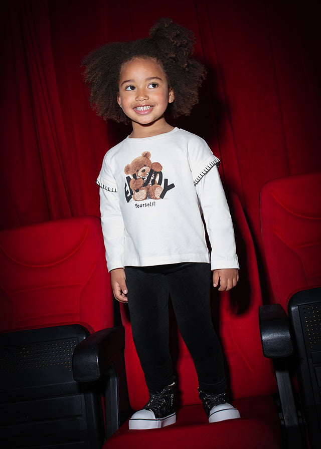 Girls Basic Velvet Leggings | Black