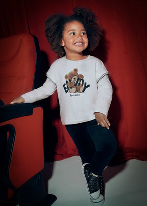 Girls Basic Velvet Leggings | Black