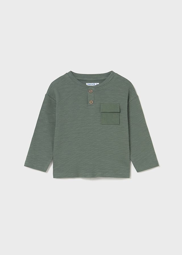 Boys Long Sleeve Henley Shirt | Spruce