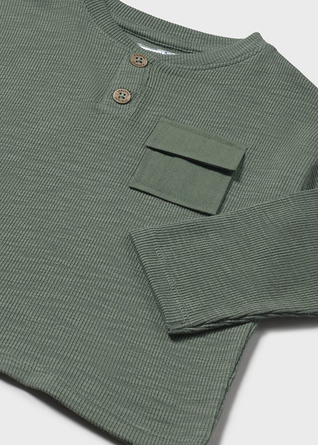 Boys Long Sleeve Henley Shirt | Spruce