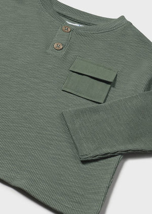 Boys Long Sleeve Henley Shirt | Spruce