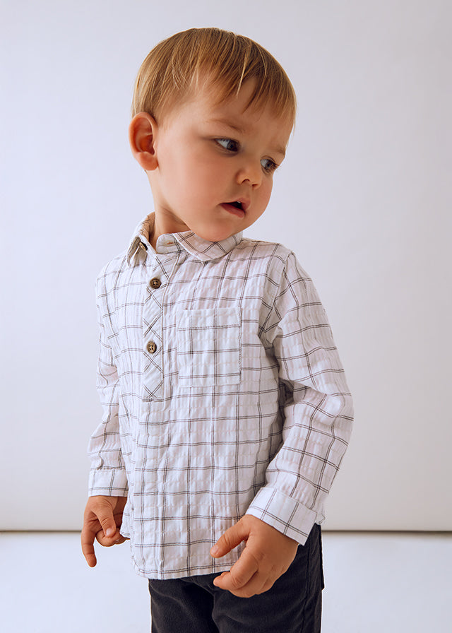 Boys Long Sleeve Plaid Shirt | Shadow