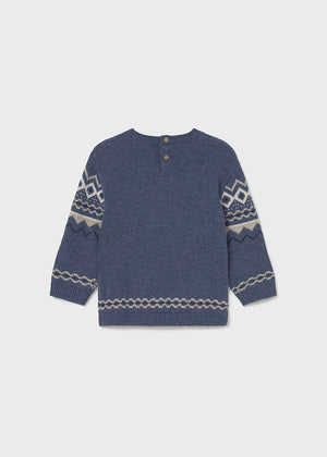 Boys Jacquard Knit Sweater | Dark Blue