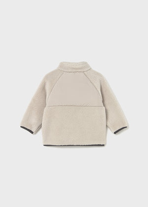 Boys Sherpa Zip Up Jacket | Chai