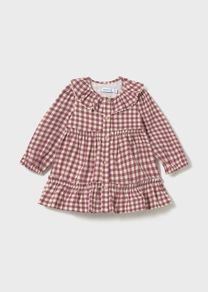 Girls Gingham Long Sleeve Dress
