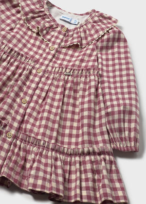 Girls Gingham Long Sleeve Dress
