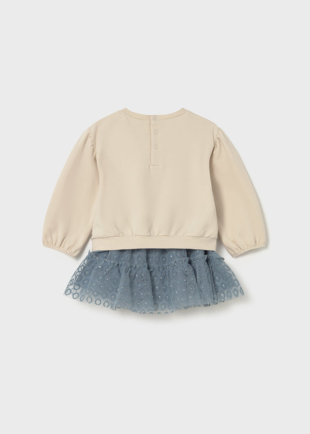 Girls Bow Pullover and Tulle Skirt Set