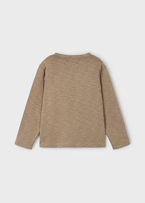 Boys Long Sleeve Ribbed Shirt | Caramel