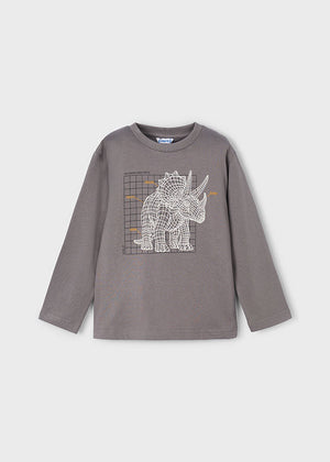 Boys Long Sleeve Glow in the Dark Graphic Tee | Grey