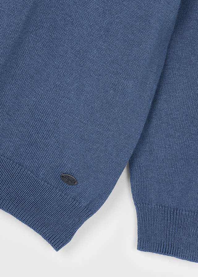 Boys Long Sleeve Knit Polo | Heather Steel