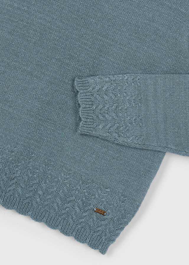Girls Soft Pointelle Sweater | Sage