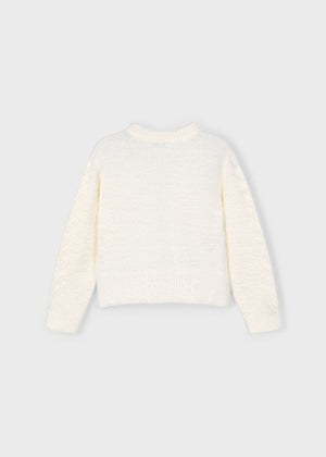 Girls Soft Faux Fur Sweater | Natural