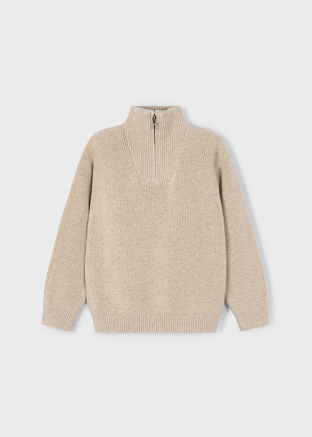 Boys Quarter Zip Sweater | Chai