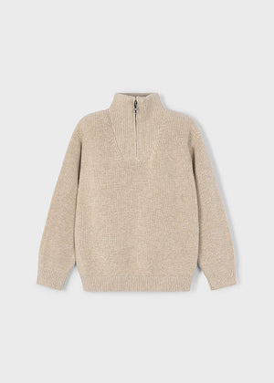 Boys Quarter Zip Sweater | Chai