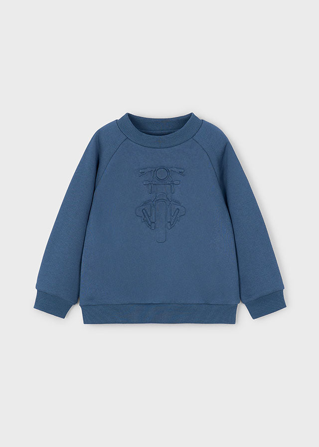 Boys Moto Embossed Sweatshirt | Steel
