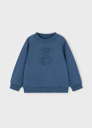 Boys Moto Embossed Sweatshirt | Steel
