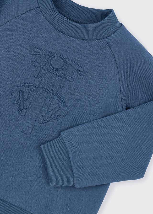 Boys Moto Embossed Sweatshirt | Steel