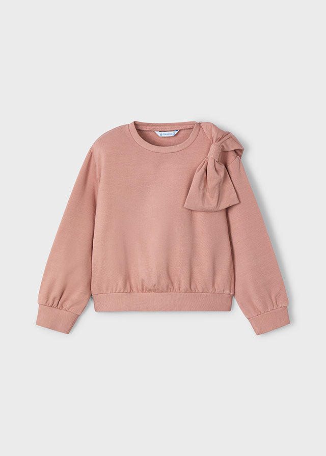 Girls Bow Sweatshirt | Makeup Pink