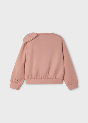 Girls Bow Sweatshirt | Makeup Pink