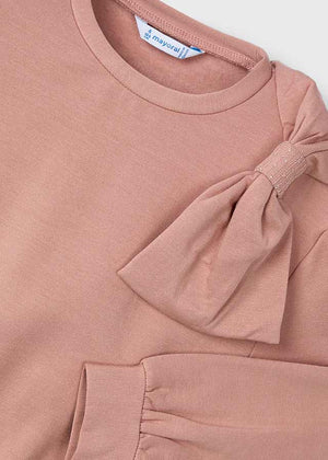 Girls Bow Sweatshirt | Makeup Pink